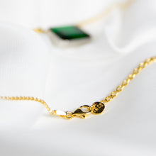 Load image into Gallery viewer, Forest Green Gem Drop Necklace, Two-Tone