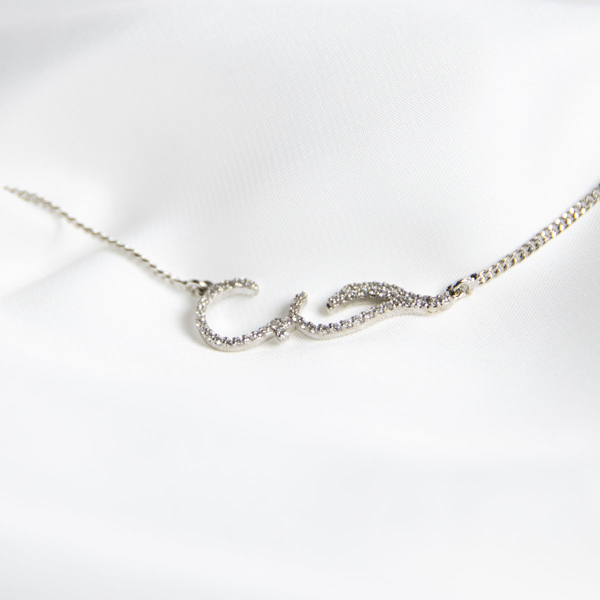 Arabic Script Love-Hub Necklace, Silver