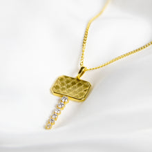 Load image into Gallery viewer, Clear Stone Chabi Key Pendant, Gold