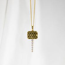 Load image into Gallery viewer, Clear Stone Chabi Key Pendant, Gold