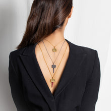 Load image into Gallery viewer, Clear Stone Chabi Key Pendant, Gold