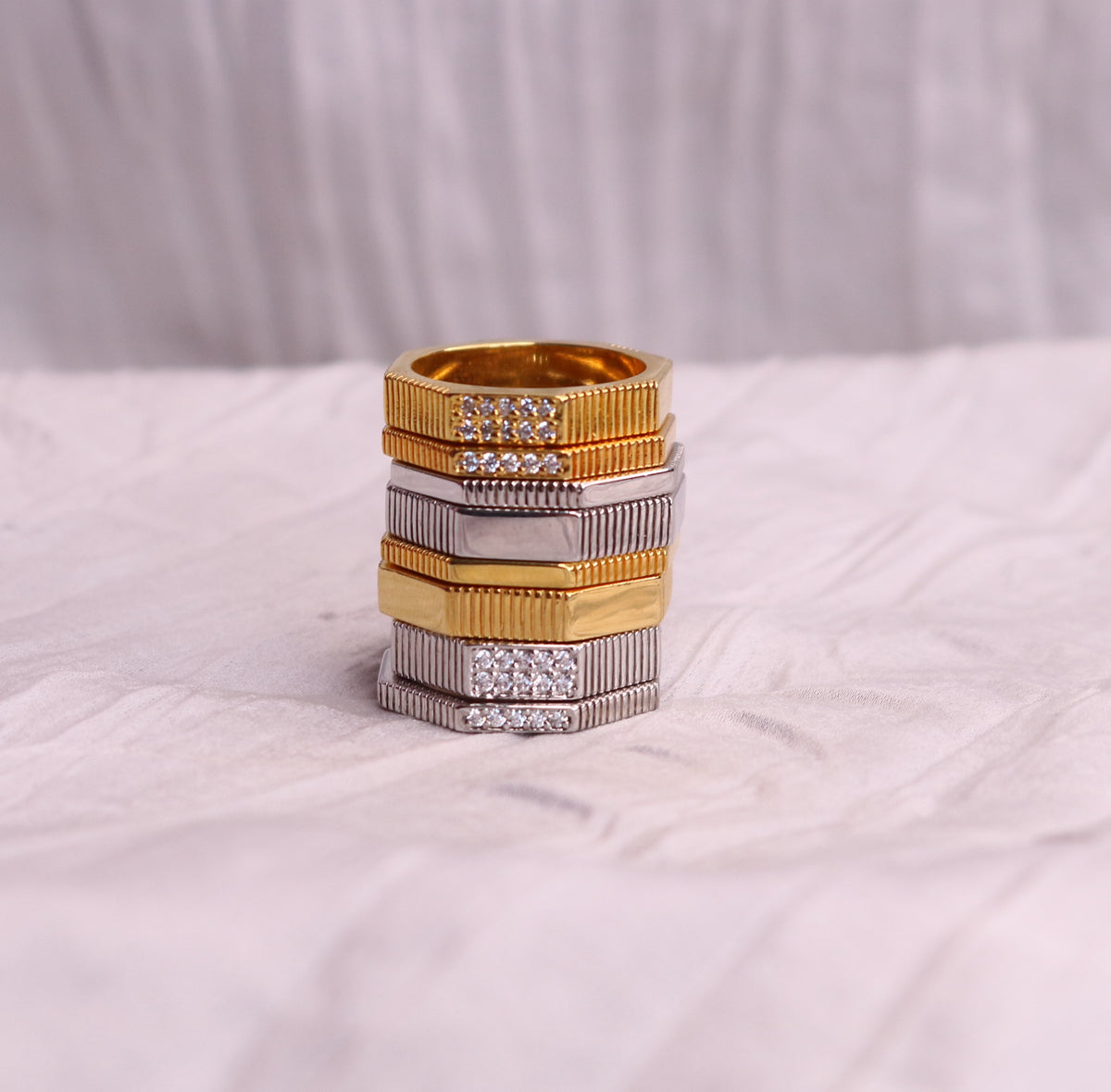 Wide Octo Pavé Ring