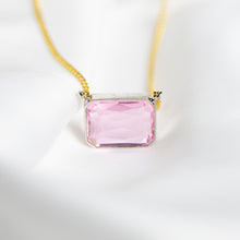 Load image into Gallery viewer, Candyfloss Pink Gem Drop Necklace, Two-Tone
