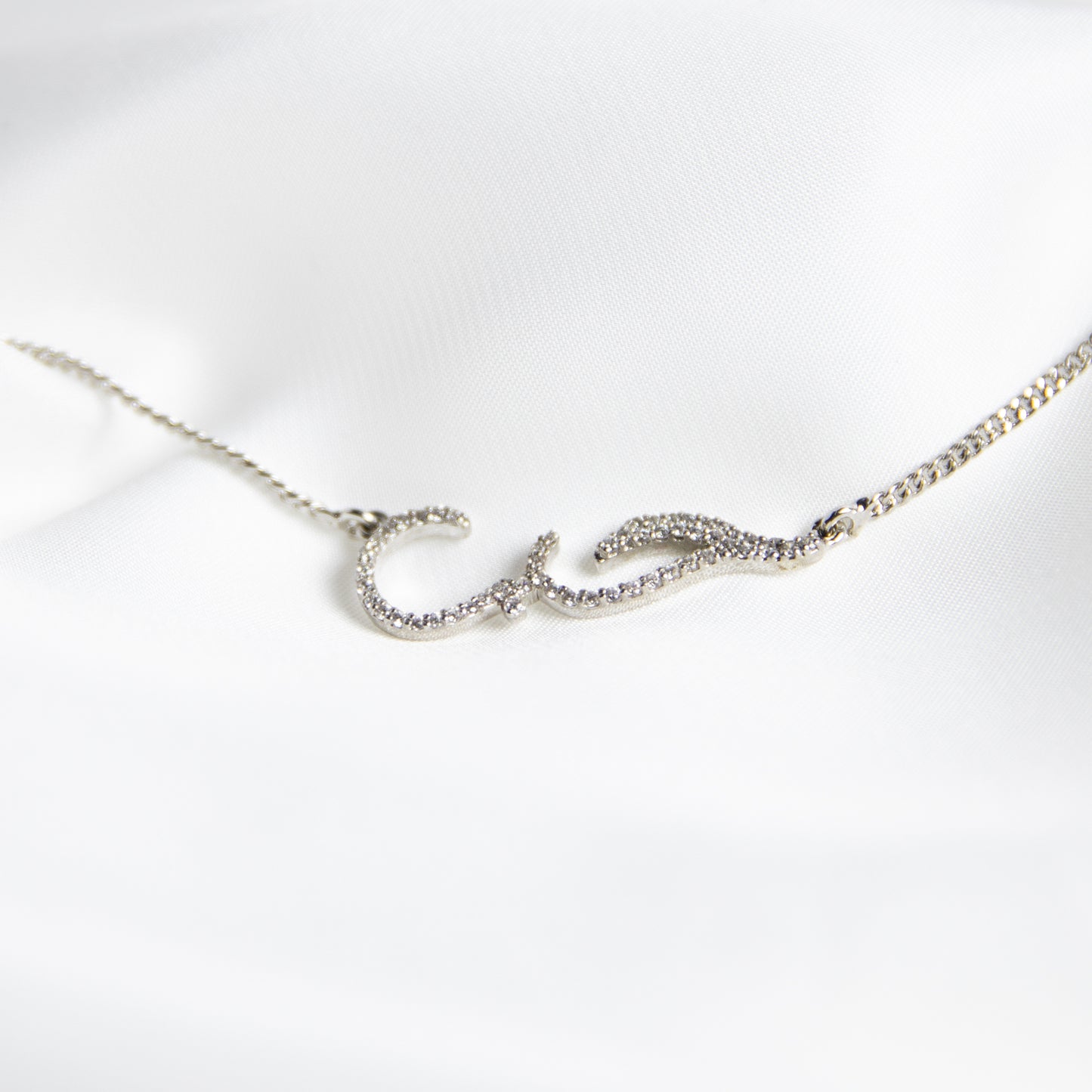 Arabic Script Love-Hub Necklace, Silver