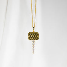 Load image into Gallery viewer, Clear Stone Chabi Key Pendant, Gold
