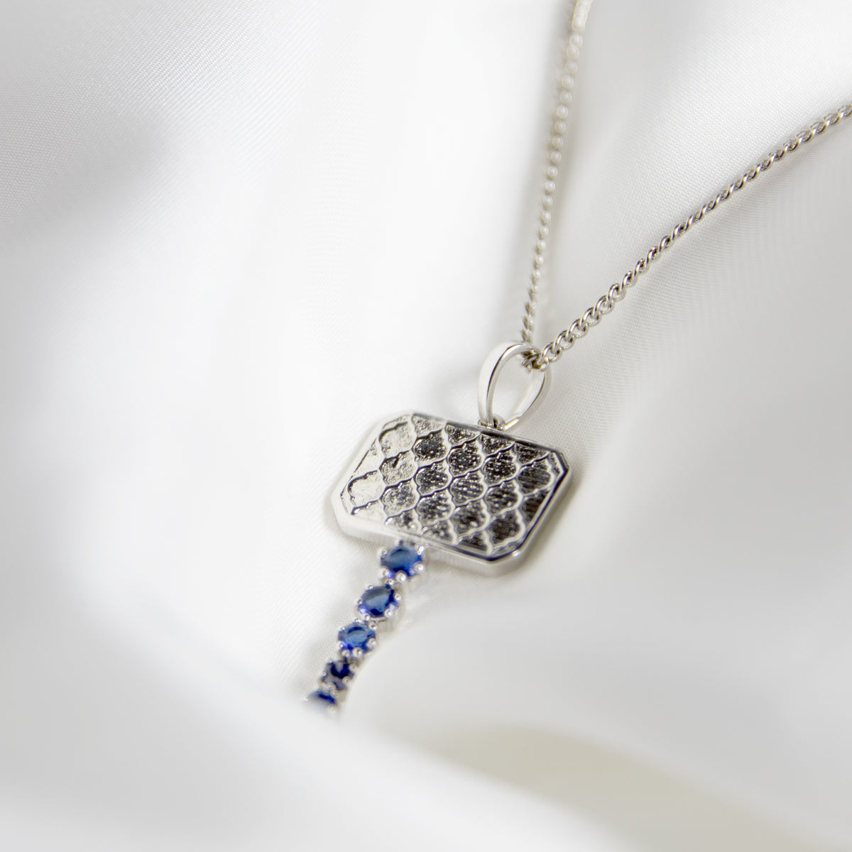 Blue Stone Chabi Key Pendant, Silver