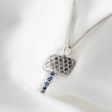 Load image into Gallery viewer, Blue Stone Chabi Key Pendant, Silver

