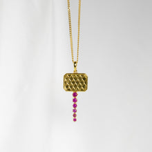 Load image into Gallery viewer, Red Stone Chabi Key Pendant, Gold

