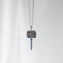 Load image into Gallery viewer, Blue Stone Chabi Key Pendant, Silver
