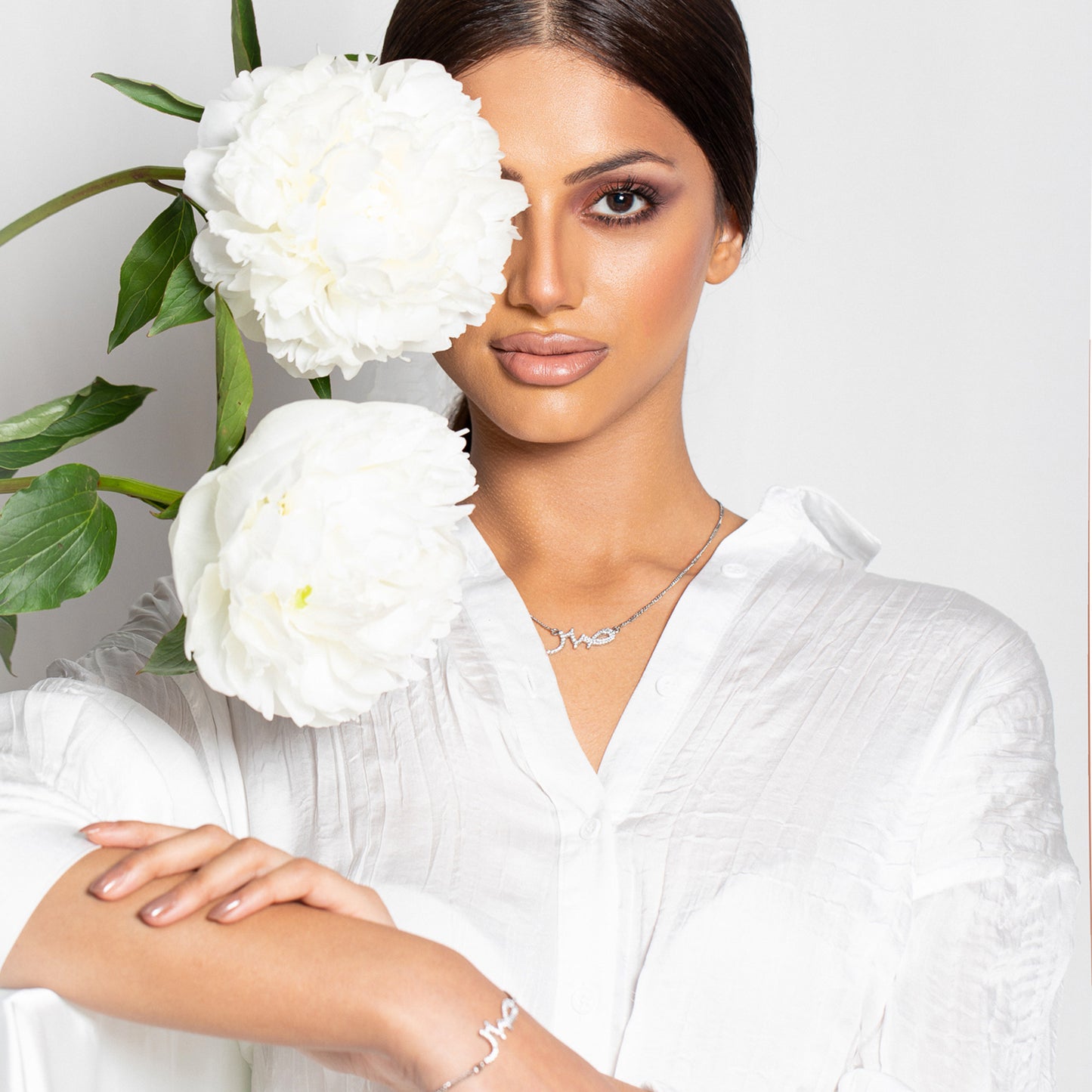 Arabic Script Patience-Sabr Necklace, Silver