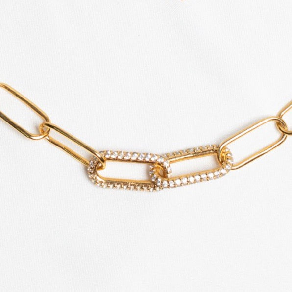 Link Me Necklace, Gold