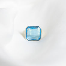 Load image into Gallery viewer, Ocean Blue Gem Drop Ring, Two-Tone
