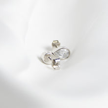 Load image into Gallery viewer, Clear Gem Pear Studs, Silver
