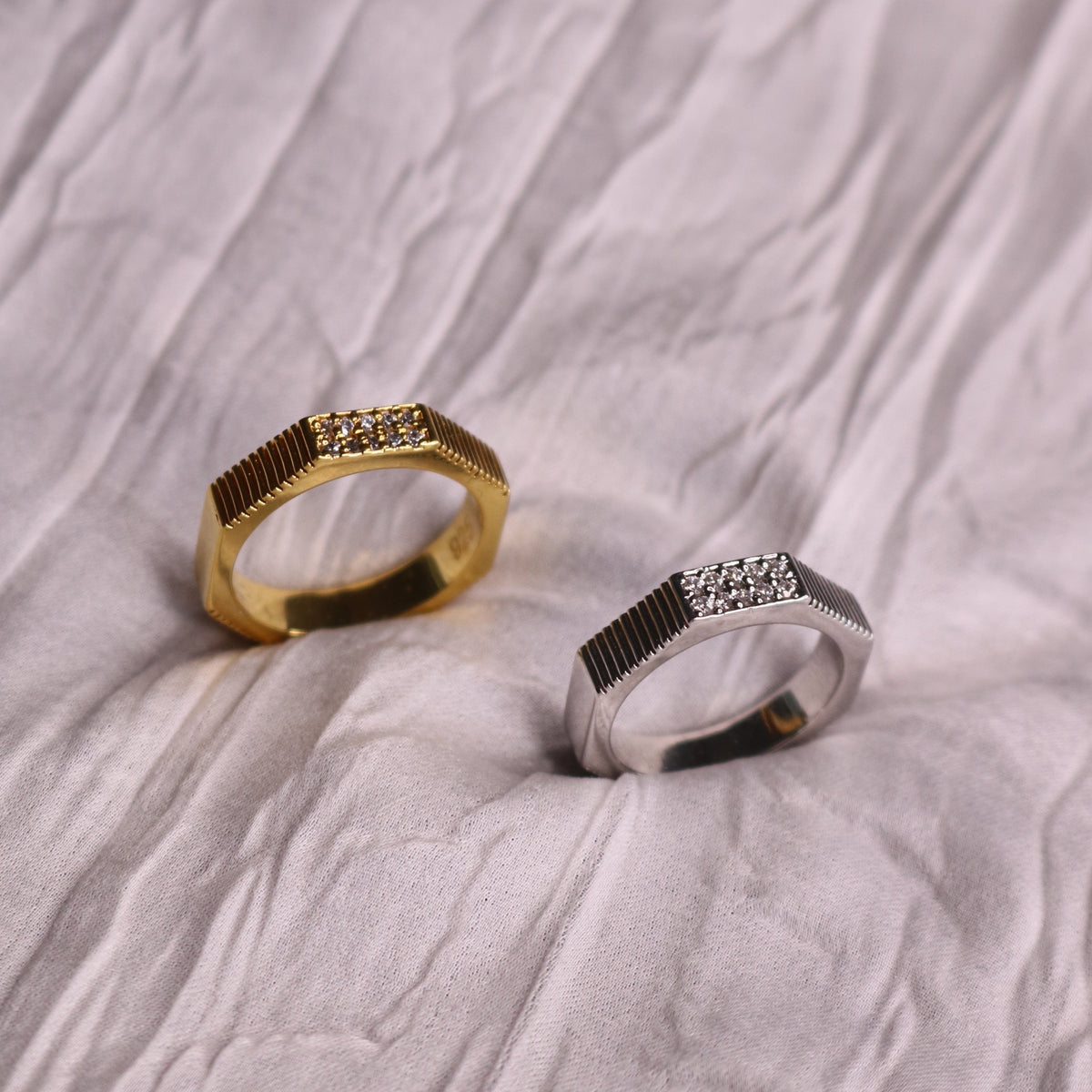 Wide Octo Pavé Ring