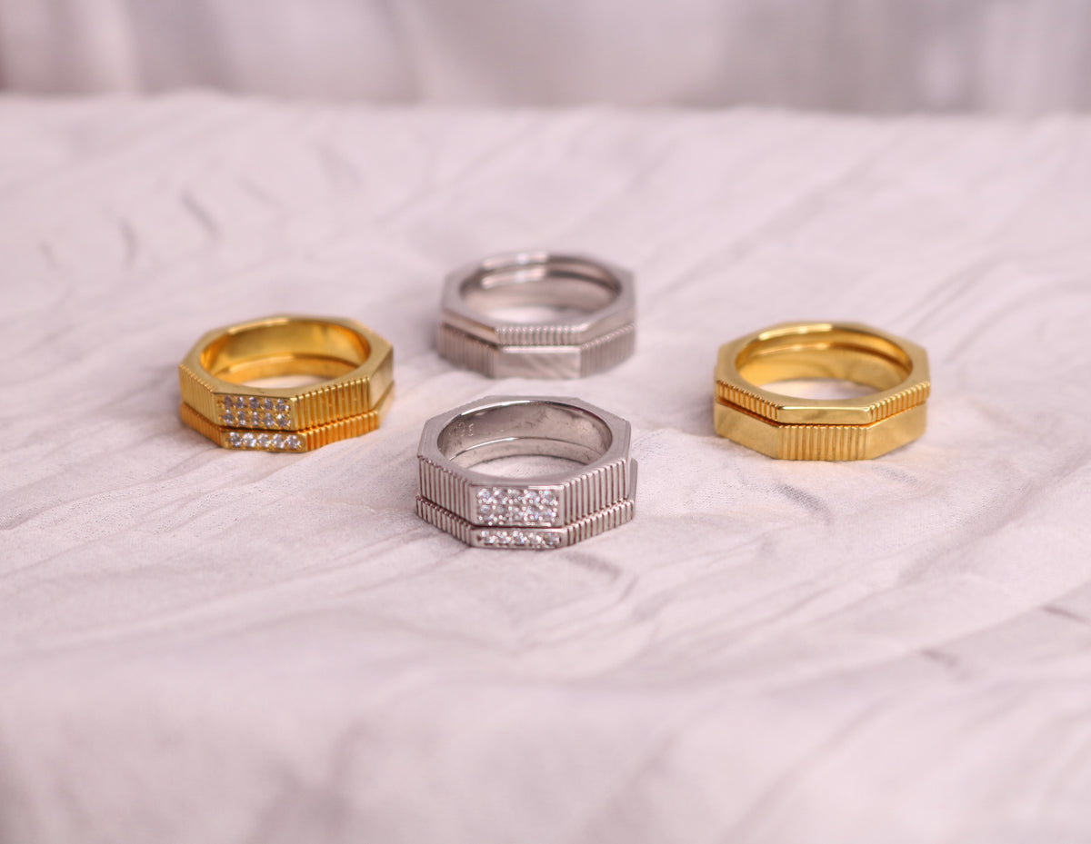 Wide Octo Pavé Ring