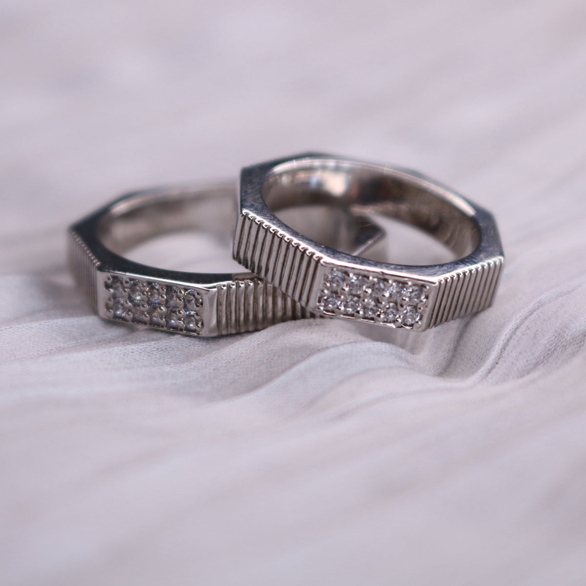 Wide Octo Pavé Ring