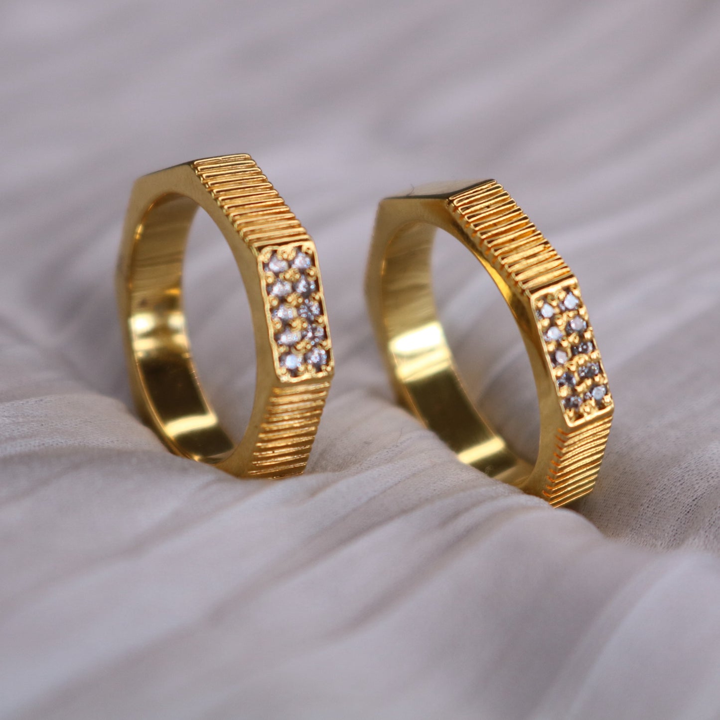 Wide Octo Pavé Ring