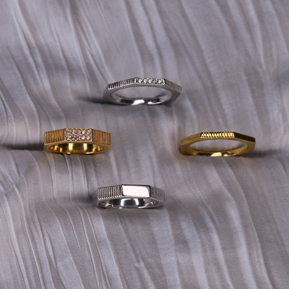 Slim Octo Pavé Ring