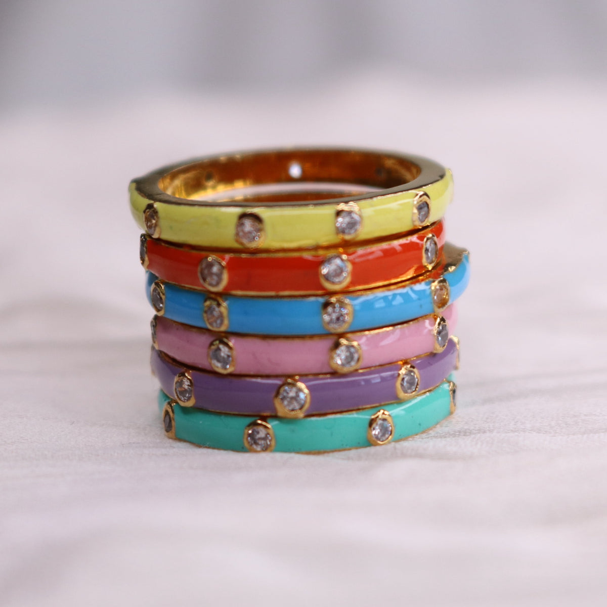 Enamel x Clear Zircon Ring