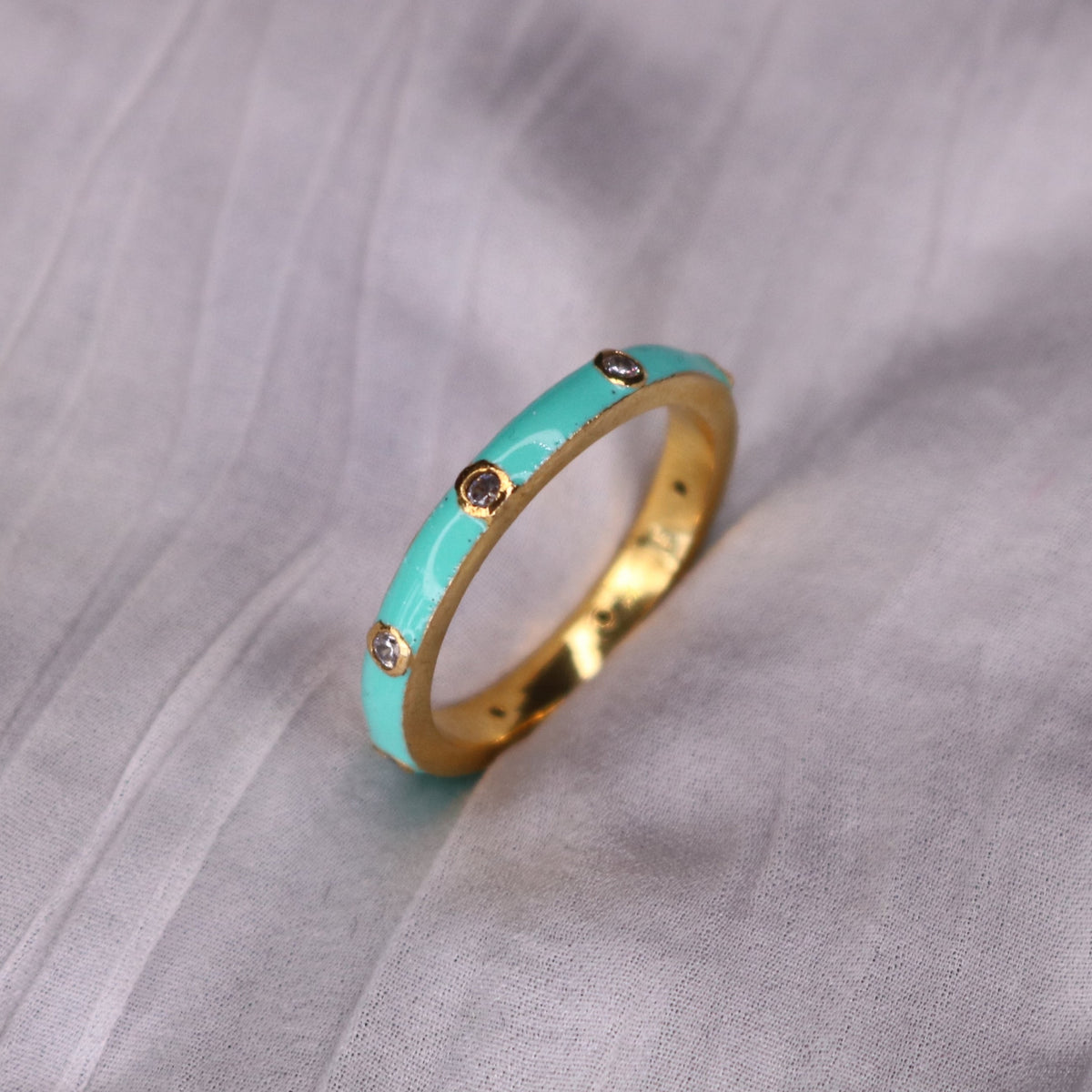 Enamel x Clear Zircon Ring
