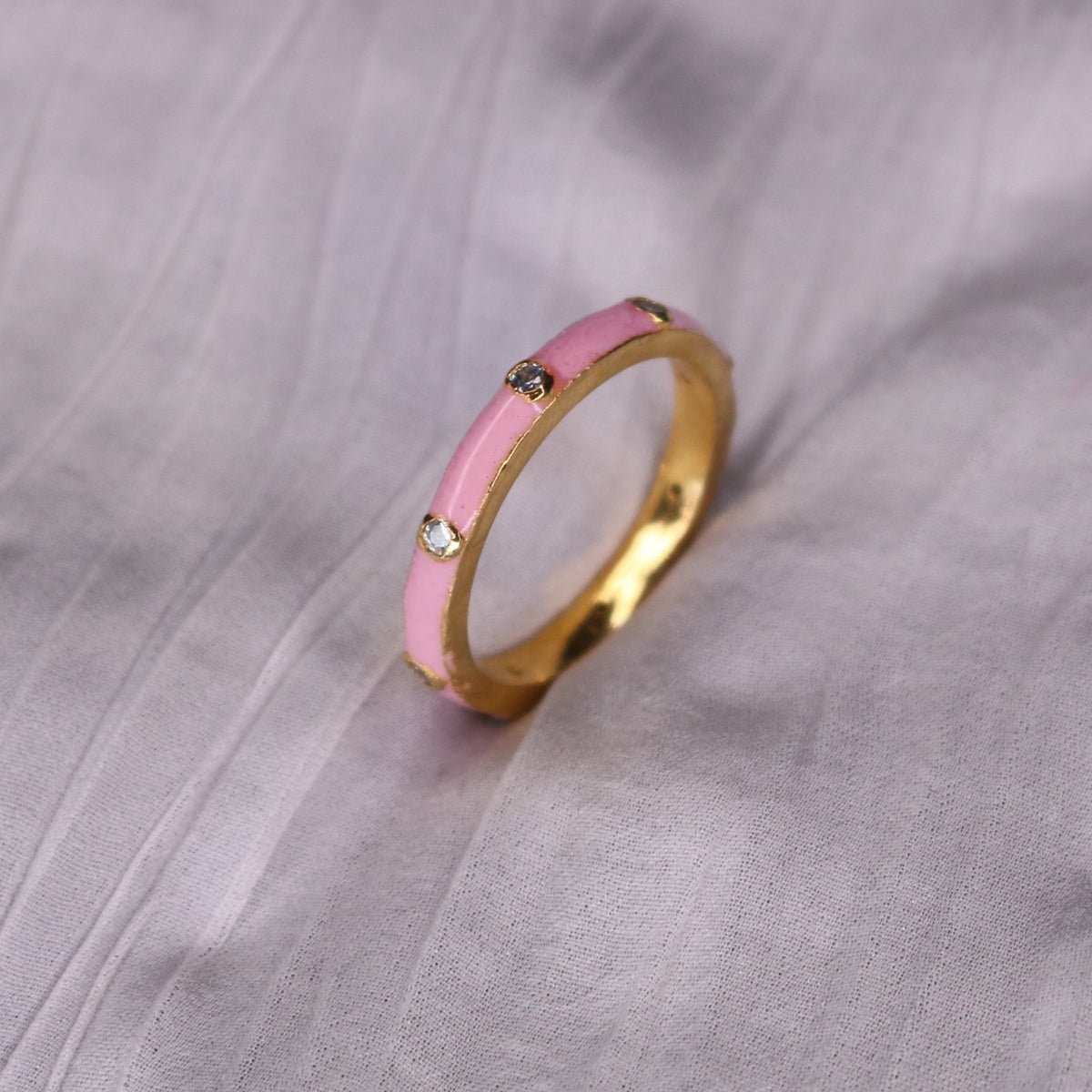 Enamel x Clear Zircon Ring
