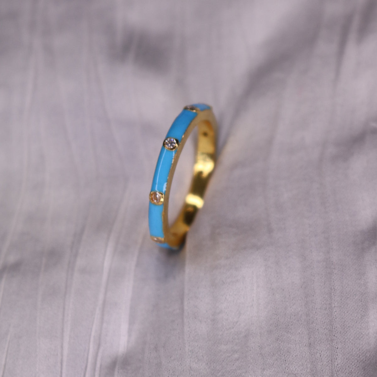 Enamel x Clear Zircon Ring