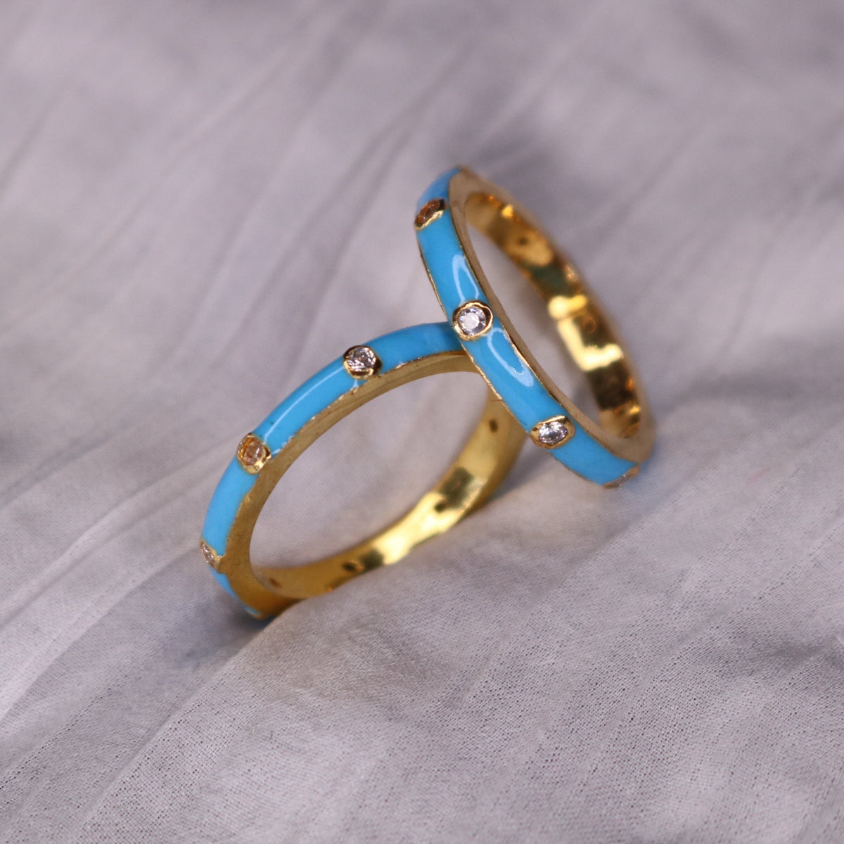 Enamel x Clear Zircon Ring