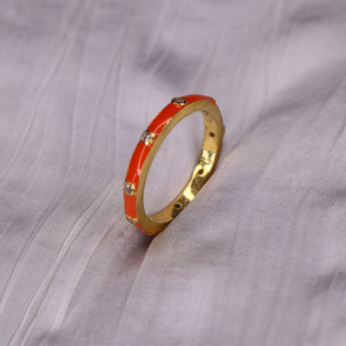 Enamel x Clear Zircon Ring