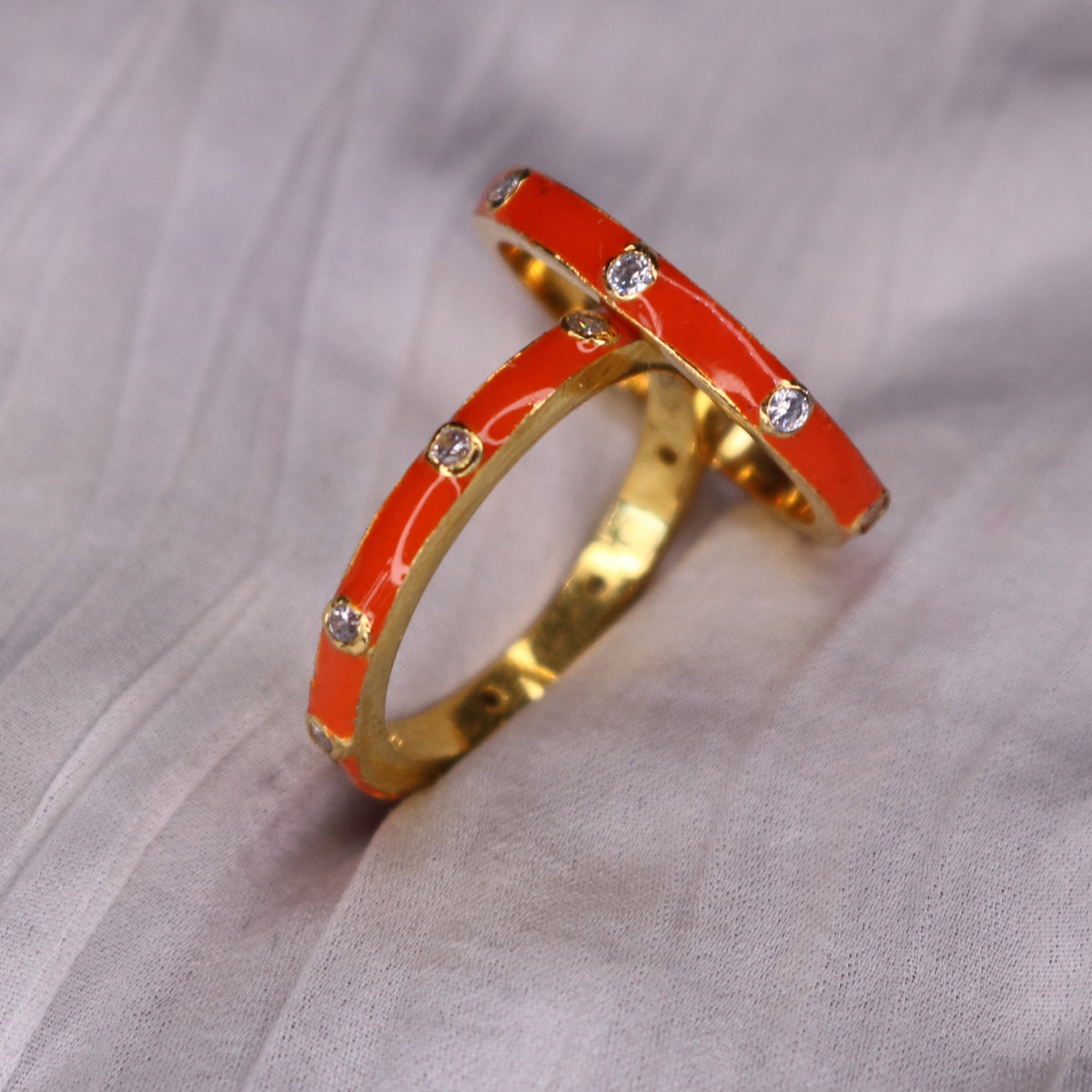 Enamel x Clear Zircon Ring