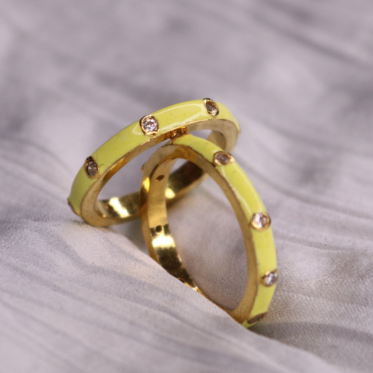 Enamel x Clear Zircon Ring