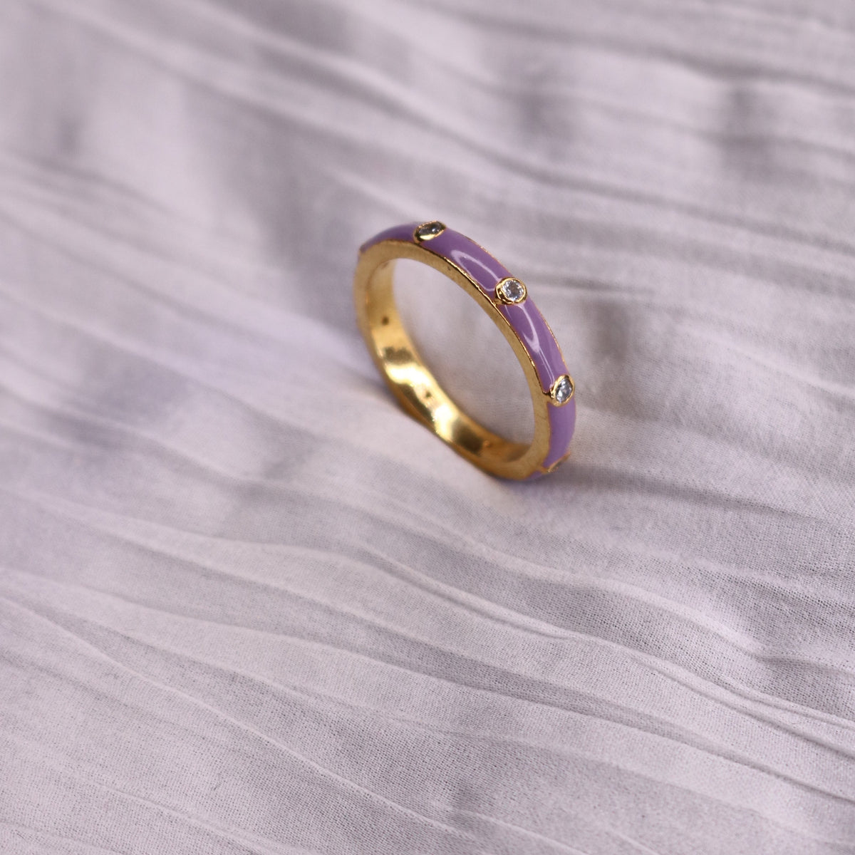 Enamel x Clear Zircon Ring