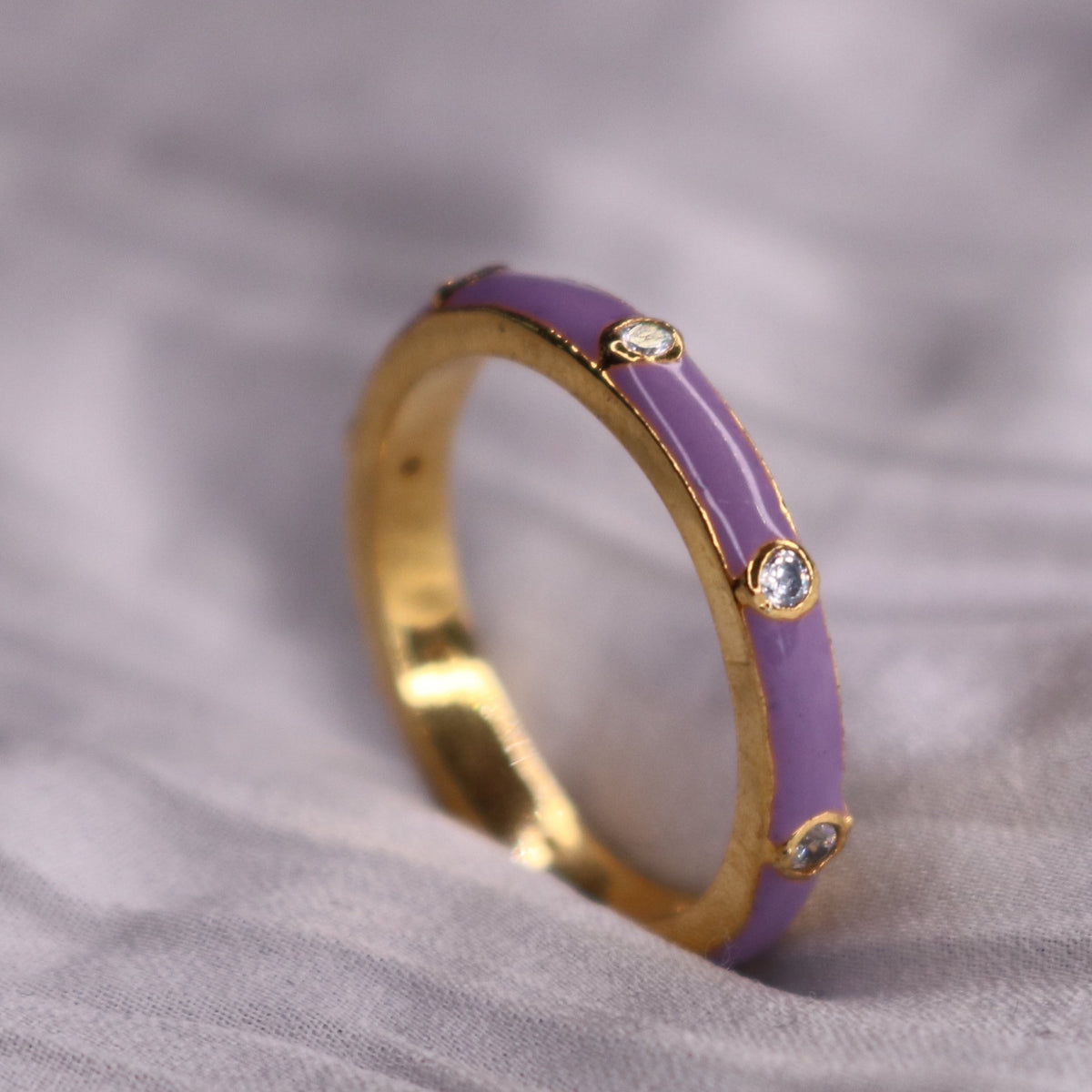 Enamel x Clear Zircon Ring