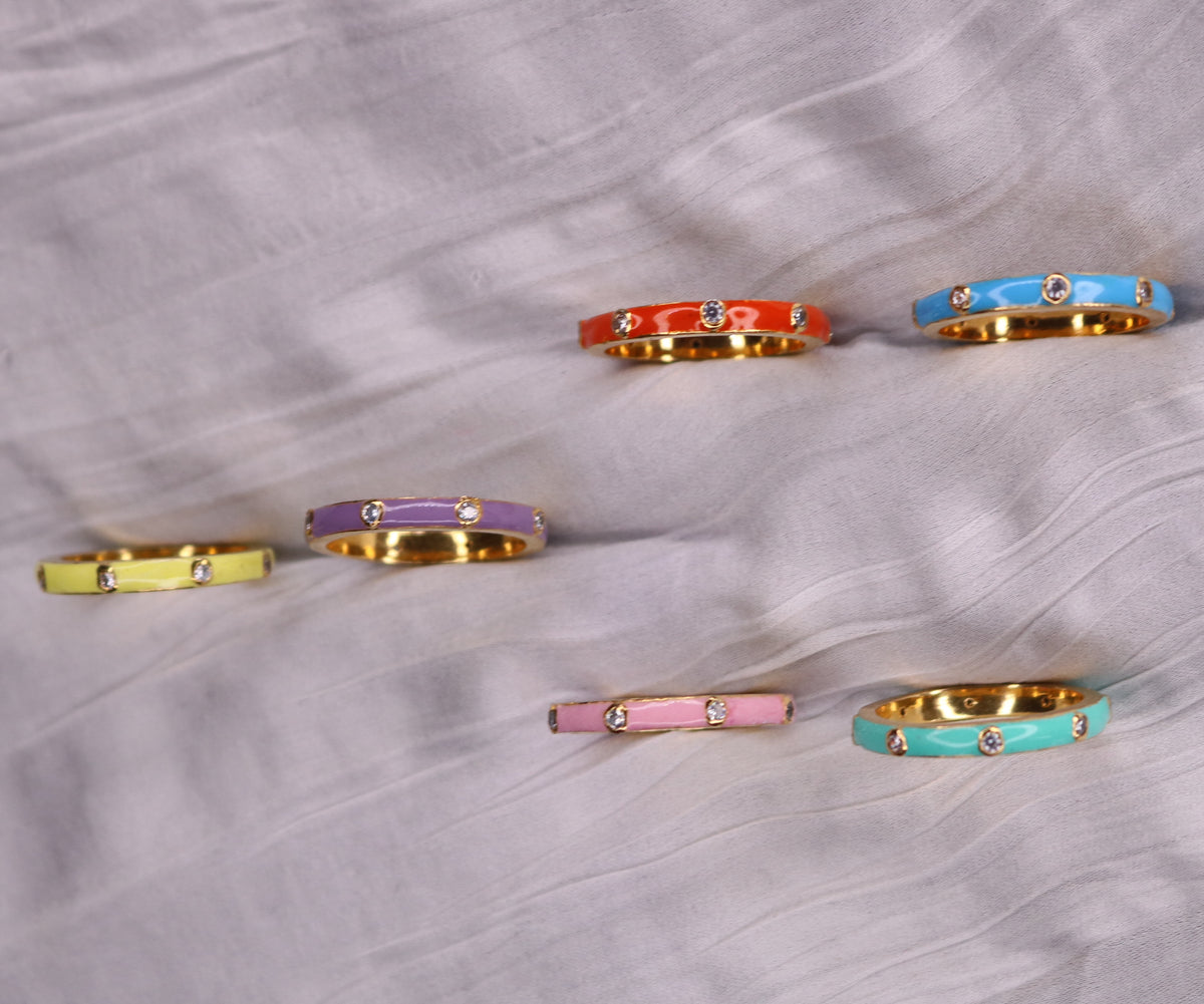 Enamel x Clear Zircon Ring